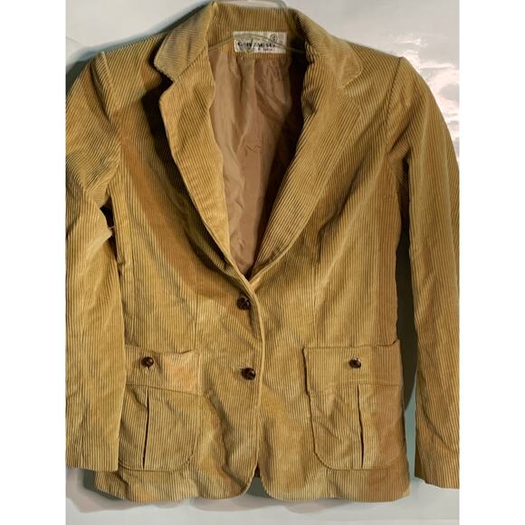 Changing scene tan corded vintage Blazer sz 10 - 36 chest boho - Picture 4 of 7
